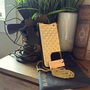 Bandolier Sheila Crème/Gold Pyramid Embossed Crossbody for the iPhone 14Pro